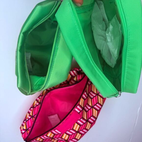 Set of (3) Clinique Makeup Bags – Bright Prints & Zip Closure Travel Cosmetic Po - Picture 4 of 7